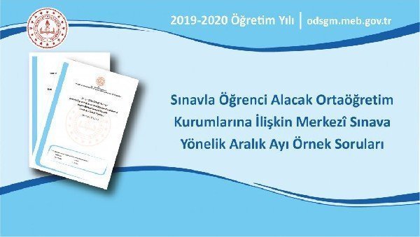 Liselere Giriş Sınavına Yönelik Aralık Ayı Örnek Soruları